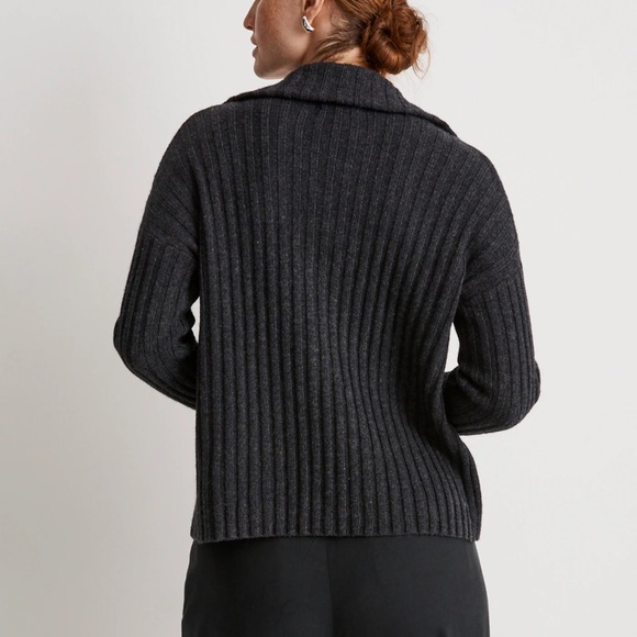 Madwell M Oversize Collar Cardigan Sweater Button Up Wool Gray - Picture 3 of 6